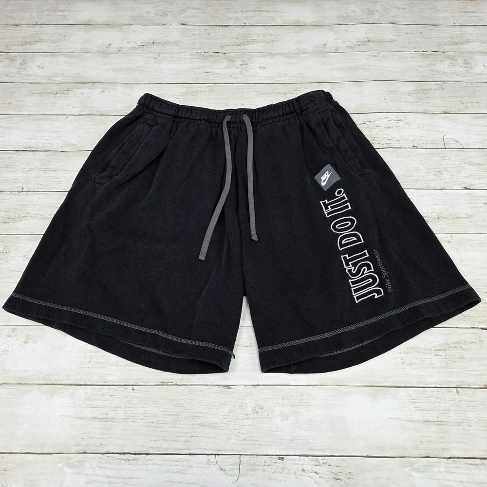 Nike Sportswear Just Do It Fleece Shorts Mens Large Black DD6235-010 Athletic